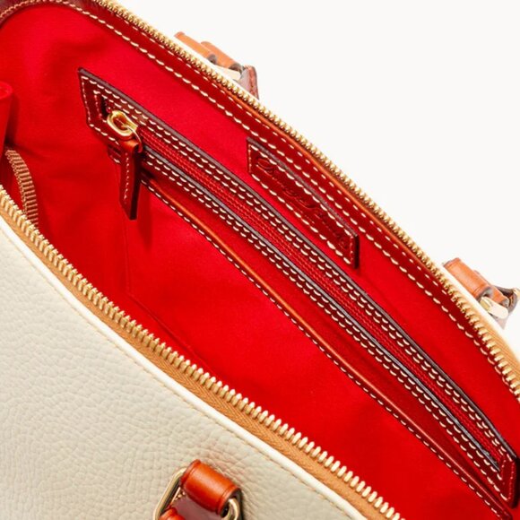 Dooney and Bourke Pebble Grain Zip Satchel in Bone - EUC - Picture 6 of 13
